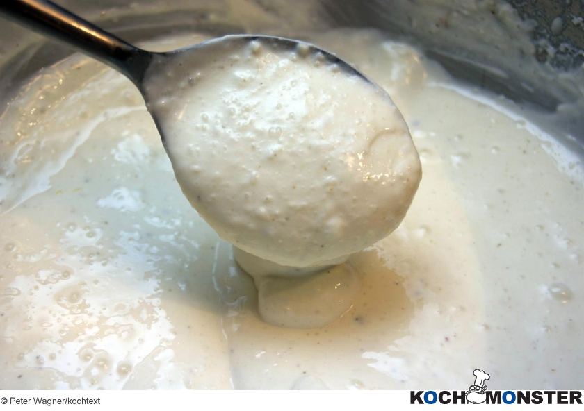 Die perfekte Ingwer-Ziegenkäse-Sauce
Foto (c) Peter Wagner/kochtext
(stark reduzierte Bildqualität) Die perfekte Ingwer-Ziegenkäse-Sauce