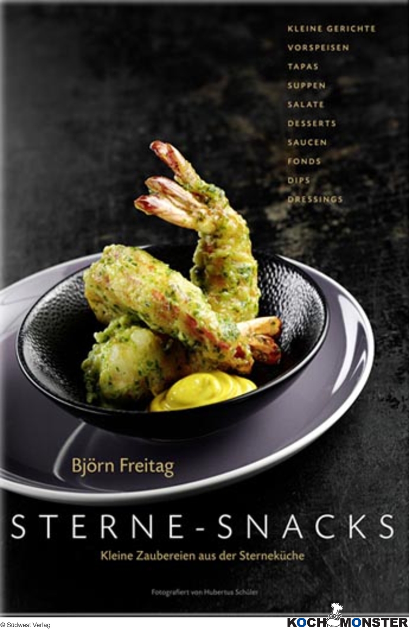 Gambas in Bärlauchtempura mit Safran-Curry-Aioli