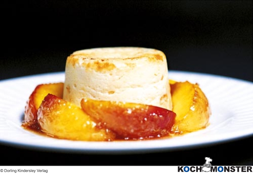 Gebackener Ricotta mit Pfirsichen
Foto (c) Dorling Kindersley Verlag
(stark reduzierte Bildqualität) Gebackener Ricotta mit Pfirsichen