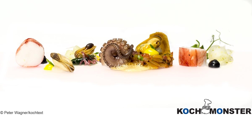 Königskrabbe mit spanischen Reisnudeln
Foto (c) Peter Wagner/kochtext
(stark reduzierte Bildqualität) Königskrabbe mit spanischen Reisnudeln