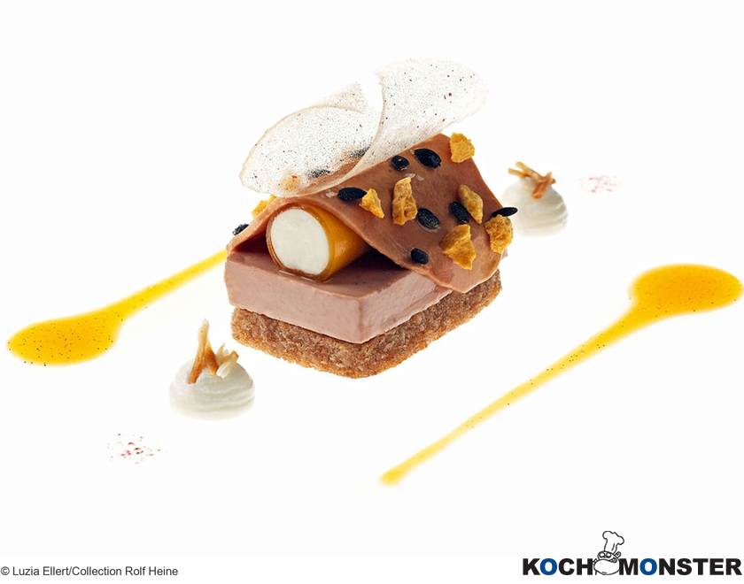Gänseleber – Passionsfrucht – Ziegenkäse
Foto (c) Luzia Ellert/Collection Rolf Heine
(stark reduzierte Bildqualität) Gänseleber – Passionsfrucht – Ziegenkäse
