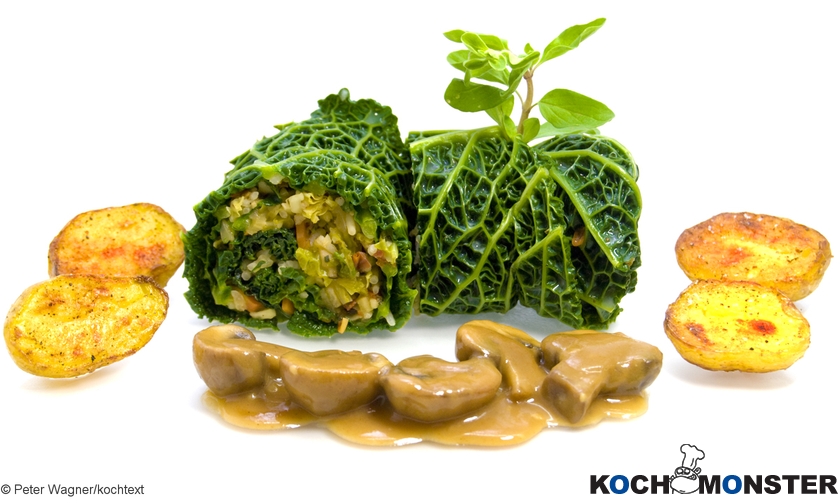Vegetarische Kohlrouladen
Foto (c) Peter Wagner/kochtext
(stark reduzierte Bildqualität) Vegetarische Kohlrouladen