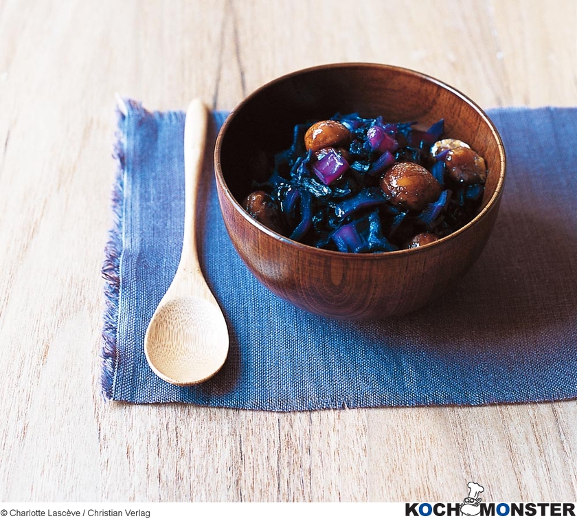 Karamellisierter Rotkohl mit Esskastanien