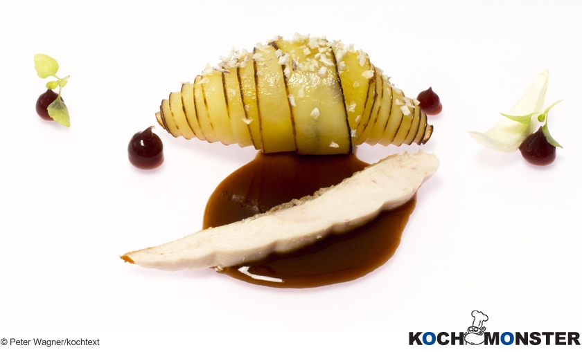 Landhuhn - Kartoffelcroissant - Schalottenmarmelade